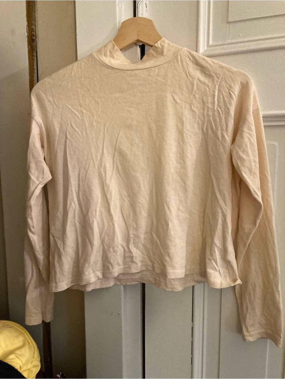 Everlane soft light pink cotton mock neck long sleeve tee xxs